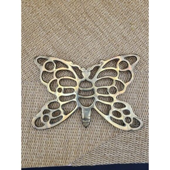 Mid-Century Modern Brass Butterfly Trivet Decorative Kitchen Decor Taiwan - Picture 1 of 9